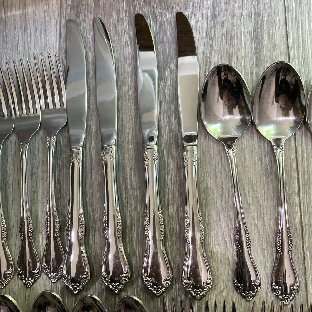 Flatware Service for 4 Rogers Oneida Mansfield Stainless Steel 20 pc Vintage 90s